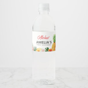 Vinho Rótulo de Garrafa de Água de Aniversário Tropical 