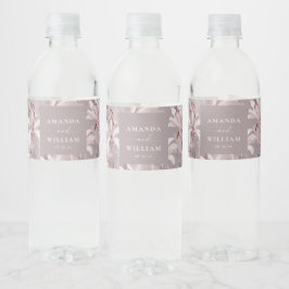 Vinho Rótulo de Garrafa de Água de Casamento Elegante Lí