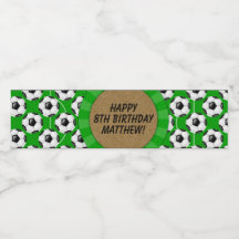 Rótulo de Garrafa de Água de Festa de Futebol