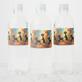 Vinho Rótulo de Garrafa de Água de Girafa de Gato Fofo