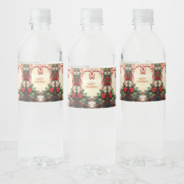 Vinho Rótulo de Garrafa de Água de Natal com Cana-de-Açú