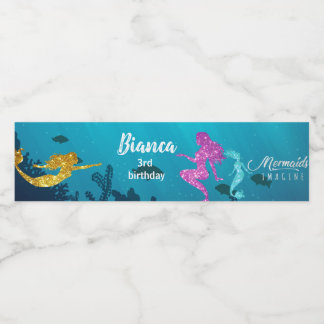 Vinho Rótulo de garrafa de água de sereia personalizada