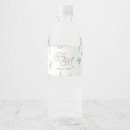 Vinho Rótulo de Garrafa de Água Floral