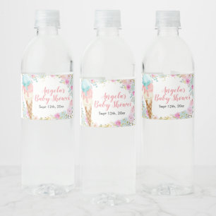 Vinho Rótulo de Garrafa de Água Floral Sorvete Pastel