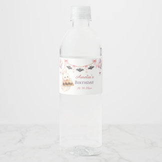 Vinho Rótulo de Garrafa de Água Pink Halloween Little Bo