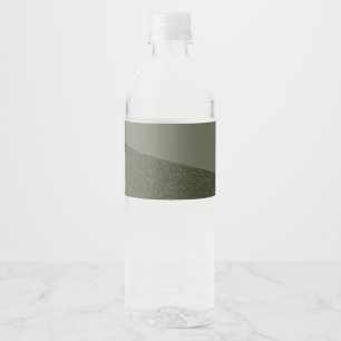 Vinho Rótulo de Garrafa de Água Verde Musgo Curvado