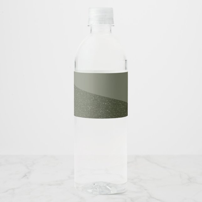 Vinho Rótulo de Garrafa de Água Verde Musgo Curvado (Frente)
