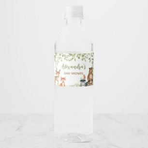 Vinho Rótulo de Garrafa para Chá de Bebê Greenery Woodla