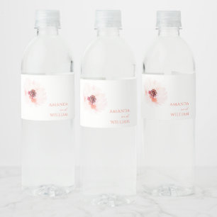 Vinho Rótulo Minimalista de Garrafa de Água Floral
