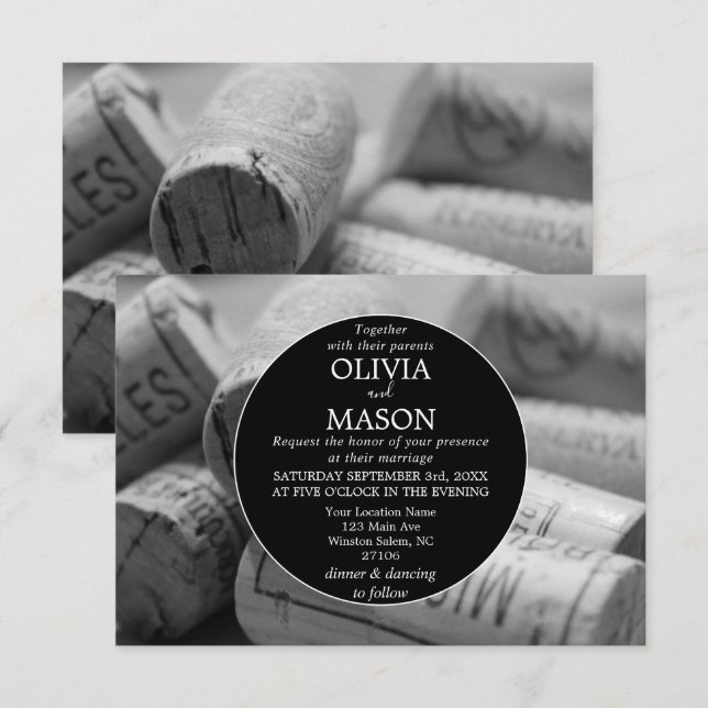 Vinho Rústico Parecia Vineyard Convite Para Casame (Frente/Verso)