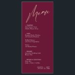 Vinho Simples e Moderno e Cartão de Menu de Casame<br><div class="desc">Este Verde Simples e Moderno e Dourado é para o casal minimalista que ama um pouco de cor. Cores alteráveis para ajustado qualquer paleta.</div>