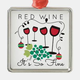 Vinho tinto é tão bom Enfeites de natal de gourmet