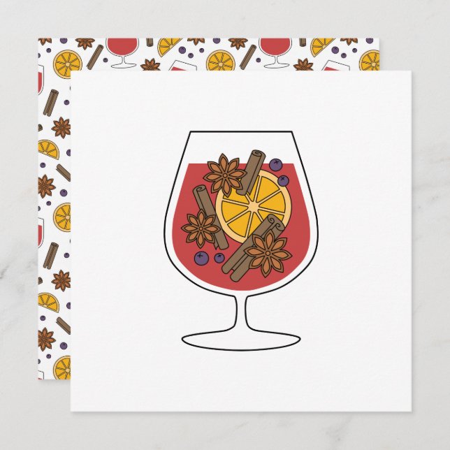 Vinho tinto, ingredientes de receitas de xmas (Frente/Verso)