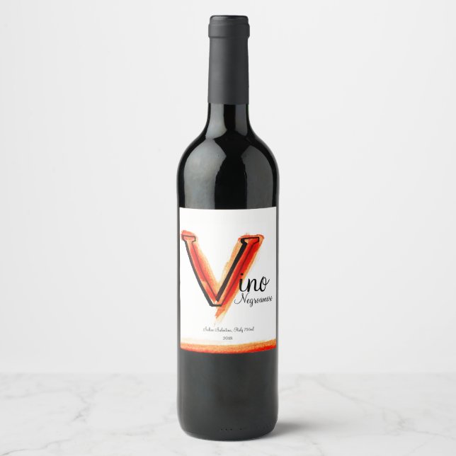 Vinho tinto italiano Vinho tinto V rótulo artístic (Frente)