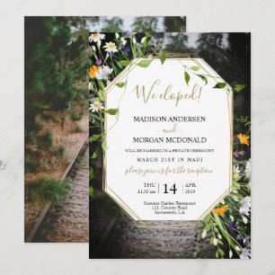 Vinhos selvagens Recepção de Elopement Convite f