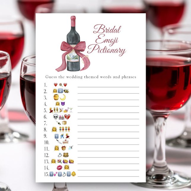 Vino before Vows Bridal shower emoji Pictionary (Criador carregado)