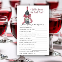 Vino before Vows Who knows the bride best