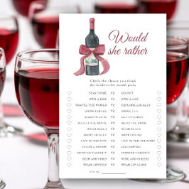 Vino Bridal shower Would she rather game