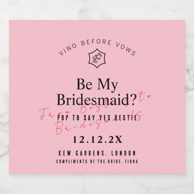 Vino Personalizado Antes da Rosa de Vows Inspirado (Rótulo Único)