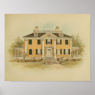 Vintage 1895 - Impressão de pintura de casa artí