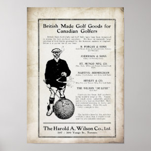 Vintage, 1915, British Made Golf Impressão