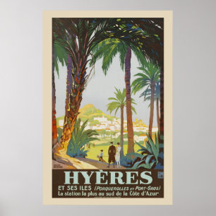 Vintage, 1925, Riviera francesa - Hyeres Poster