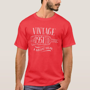 Vintage - 1951 - aniversário, camiseta do ano do