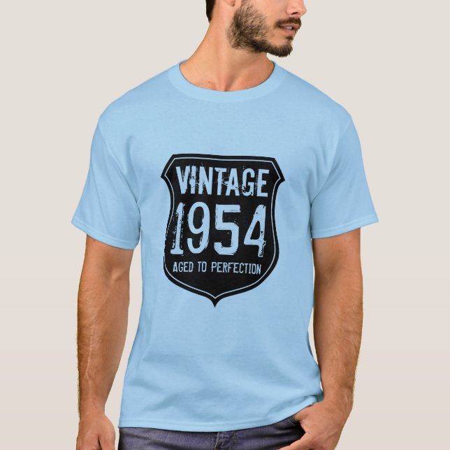 Vintage 1954 envelhecido até à camiseta perfeita p (Frente)