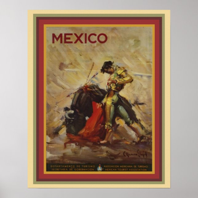 Vintage, 1960, México Bullighting Poster 16 x 20 (Frente)