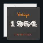 Vintage 1964 edição limitada 60th Birthday Gift<br><div class="desc">Vintage 1964 year limited edition 60th Birthday Gift</div>