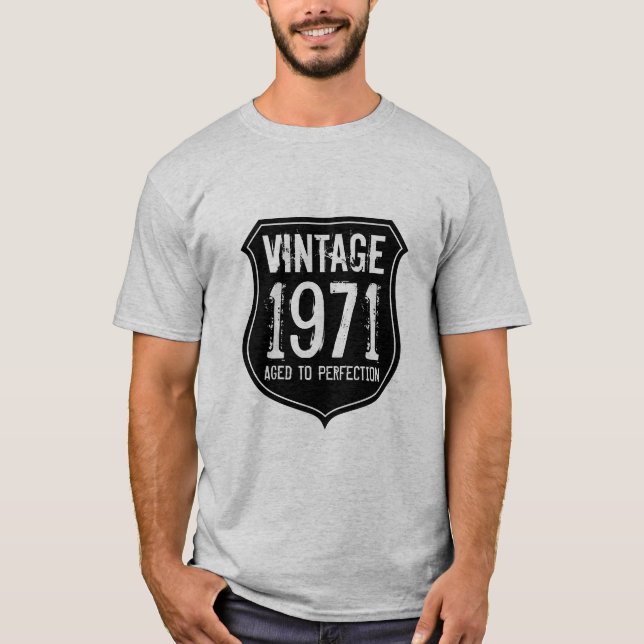 Vintage 1971 envelhecida à perfeição em camisa par (Frente)