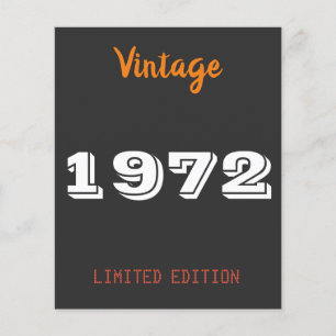 Vintage 1972 edição limitada 50th Birthday Gift