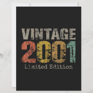 Vintage 2001 Texto Presente de Aniversário de 25 a