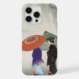 Vintage 2 japonesas na chuva Ohara Koson