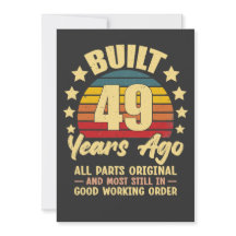 Vintage 49th Birthday Built 49 Years Ago Funny 