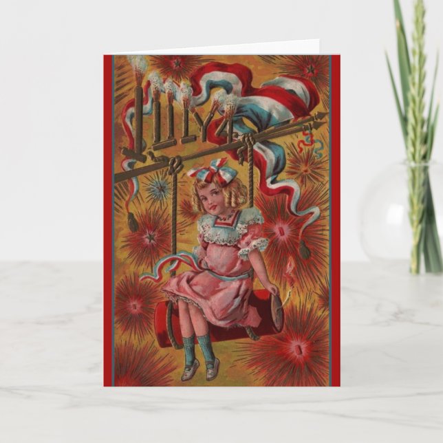 Vintage, 4 De Julho - Cartão De Saudação (Frente)