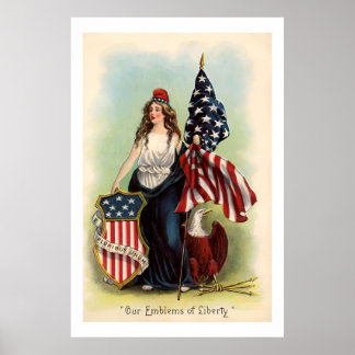 Vintage 4 de julho clássico Poster