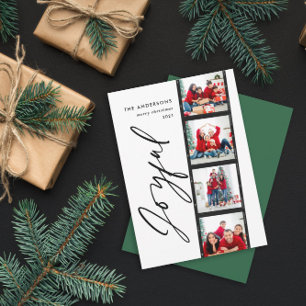 Vintage 4 foto colagem tipografia verde Natal