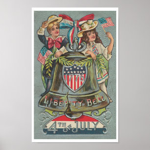 Vintage 4o do poster de julho Liberty Bell