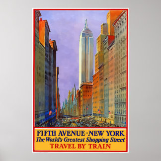 Vintage 5 Avenue New York City Poster de viagens