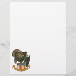 Vintage Ação de Graças Turquia, Águia, Bandeira Am