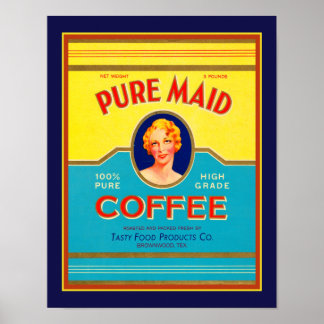 Vintage Ad, Poster Para Café Puro