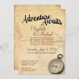 Vintage Adventure Viagem Wedation Convite