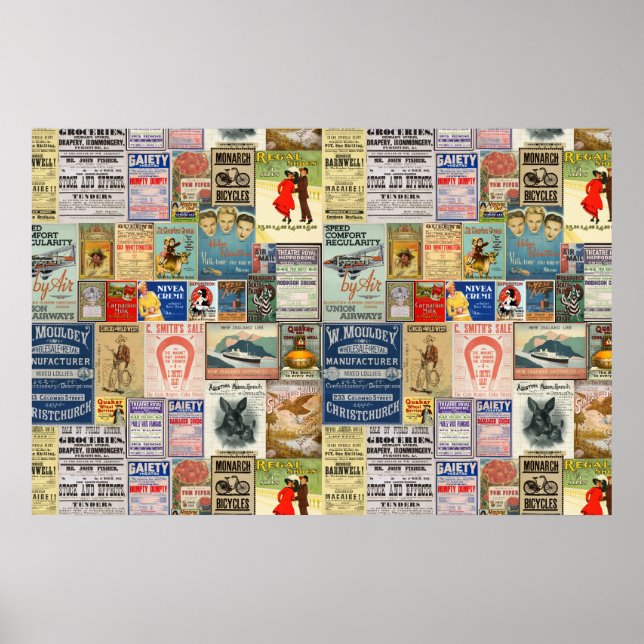 Vintage Advertisements Poster ou para Decoupage (Frente)