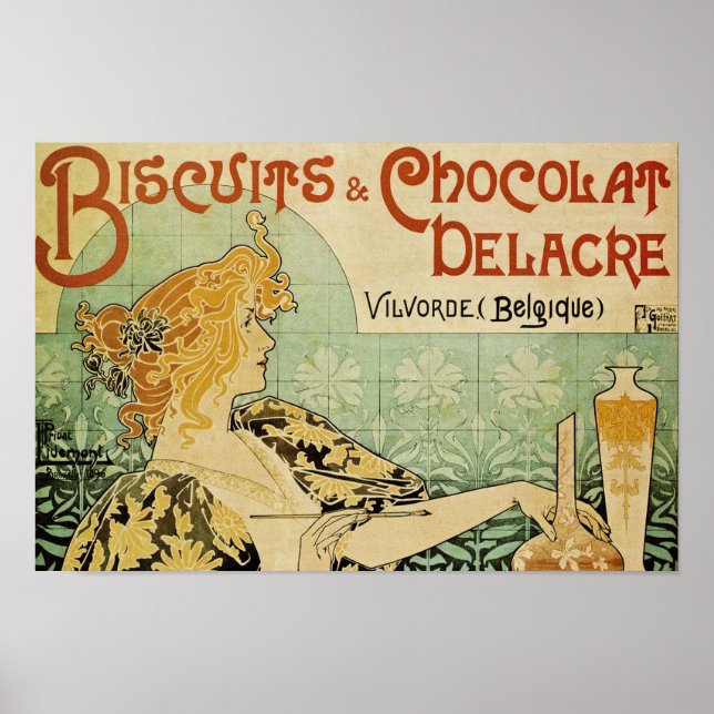 Vintage Advertising Poster Chocolat French (Frente)