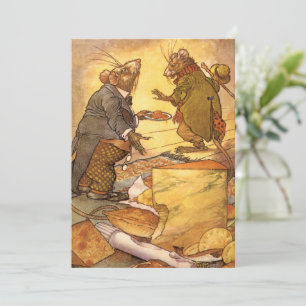 Vintage Aesop's Fable, Country Mouse, City Mouse