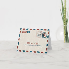 Vintage Airmail Agradecimento de Casamento