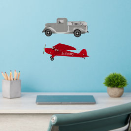Vintage Airplane Wall Contour Decer Sticker