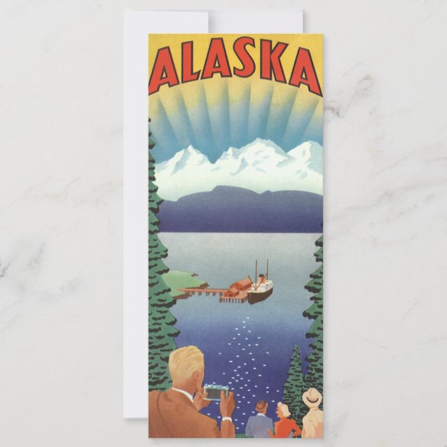 Vintage Alaska Poster de viagens Art, Paisagem Cên (Frente)
