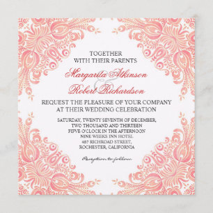 vintage alimenta convites de casamento tema damasc